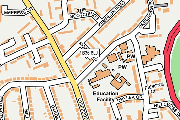 B36 8LJ map - OS OpenMap – Local (Ordnance Survey) B36 8LJ map - OS OpenMap – Local (Ordnance Survey)