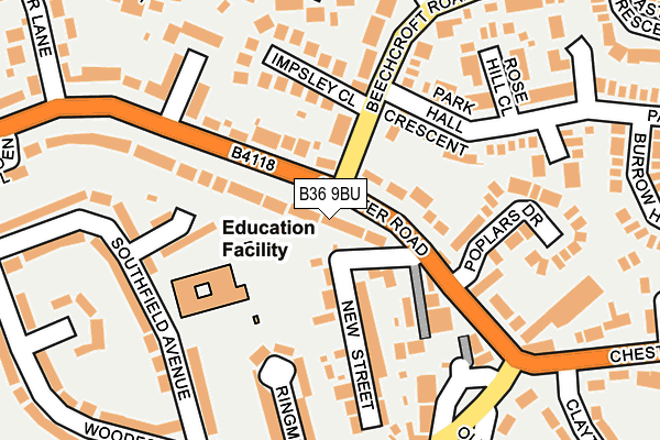 B36 9BU map - OS OpenMap – Local (Ordnance Survey)