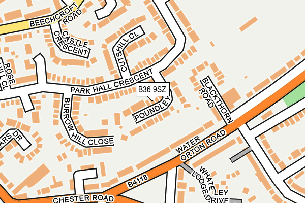 B36 9SZ map - OS OpenMap – Local (Ordnance Survey)