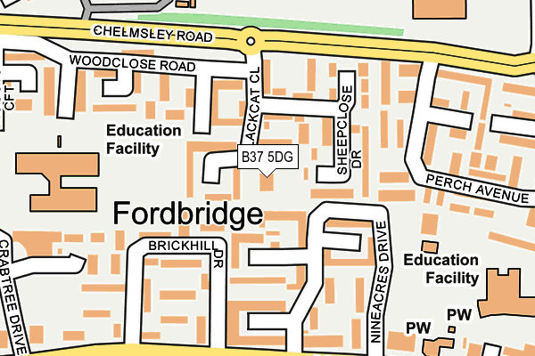 B37 5DG map - OS OpenMap – Local (Ordnance Survey) B37 5DG map - OS OpenMap – Local (Ordnance Survey)