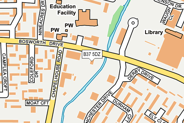 B37 5DZ map - OS OpenMap – Local (Ordnance Survey) B37 5DZ map - OS OpenMap – Local (Ordnance Survey)