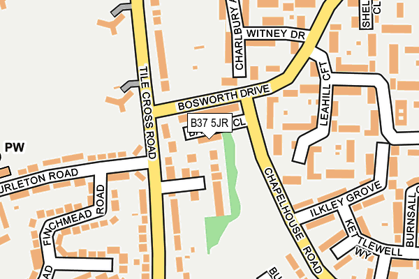 B37 5JR map - OS OpenMap – Local (Ordnance Survey) B37 5JR map - OS OpenMap – Local (Ordnance Survey)