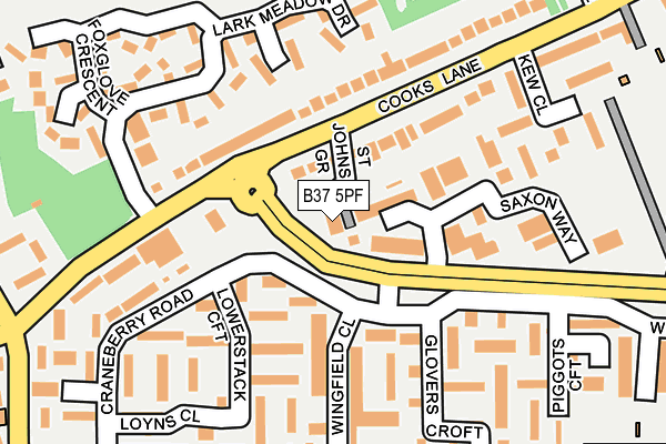 B37 5PF map - OS OpenMap – Local (Ordnance Survey) B37 5PF map - OS OpenMap – Local (Ordnance Survey)