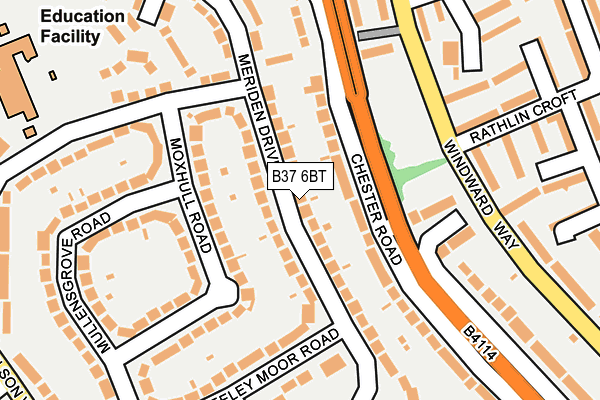 B37 6BT map - OS OpenMap – Local (Ordnance Survey) B37 6BT map - OS OpenMap – Local (Ordnance Survey)