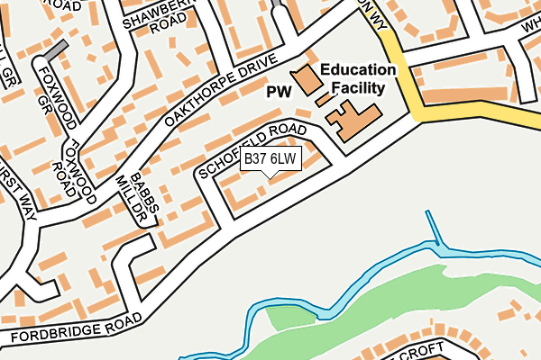 B37 6LW map - OS OpenMap – Local (Ordnance Survey) B37 6LW map - OS OpenMap – Local (Ordnance Survey)