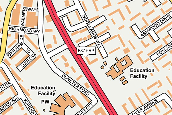 B37 6RP map - OS OpenMap – Local (Ordnance Survey) B37 6RP map - OS OpenMap – Local (Ordnance Survey)