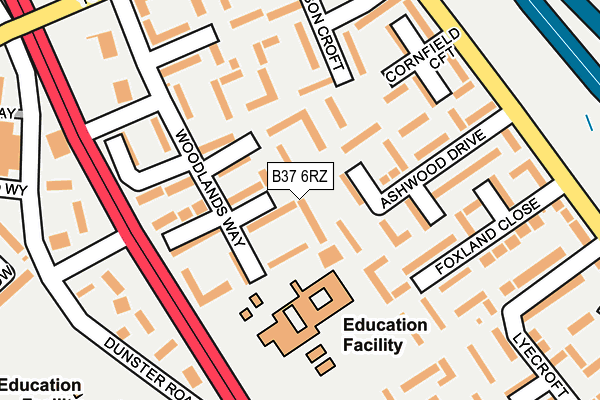 B37 6RZ map - OS OpenMap – Local (Ordnance Survey) B37 6RZ map - OS OpenMap – Local (Ordnance Survey)