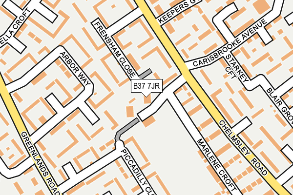 B37 7JR map - OS OpenMap – Local (Ordnance Survey) B37 7JR map - OS OpenMap – Local (Ordnance Survey)