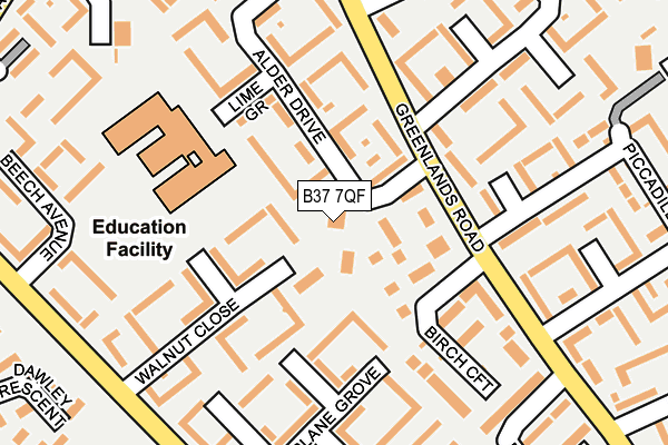 B37 7QF map - OS OpenMap – Local (Ordnance Survey) B37 7QF map - OS OpenMap – Local (Ordnance Survey)