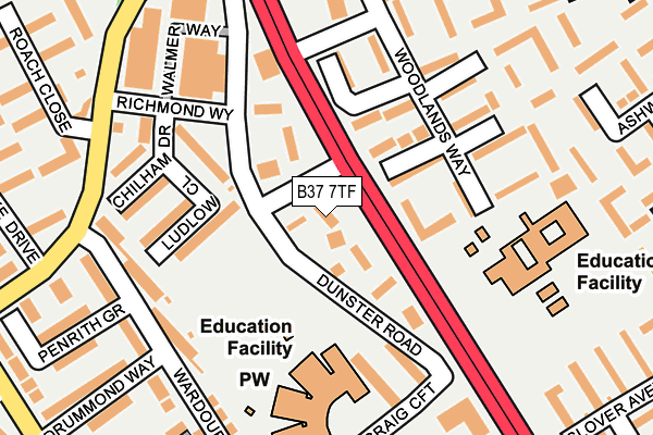 B37 7TF map - OS OpenMap – Local (Ordnance Survey) B37 7TF map - OS OpenMap – Local (Ordnance Survey)