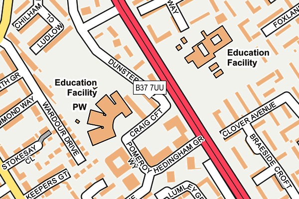 B37 7UU map - OS OpenMap – Local (Ordnance Survey) B37 7UU map - OS OpenMap – Local (Ordnance Survey)