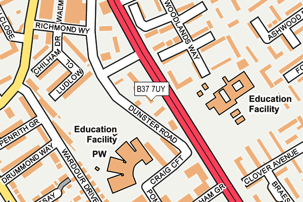 B37 7UY map - OS OpenMap – Local (Ordnance Survey) B37 7UY map - OS OpenMap – Local (Ordnance Survey)