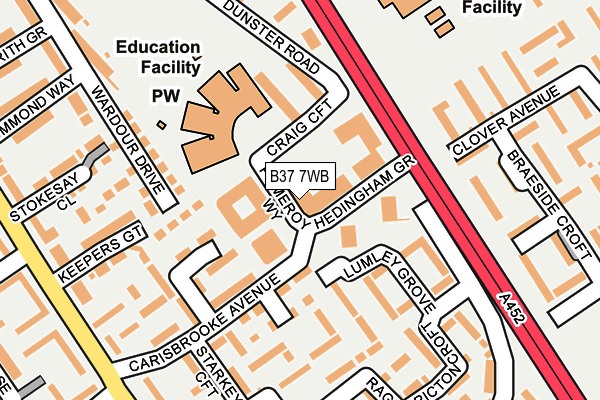 B37 7WB map - OS OpenMap – Local (Ordnance Survey) B37 7WB map - OS OpenMap – Local (Ordnance Survey)