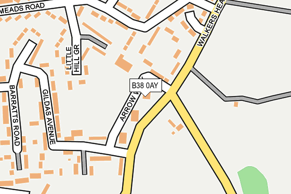 B38 0AY map - OS OpenMap – Local (Ordnance Survey) B38 0AY map - OS OpenMap – Local (Ordnance Survey)