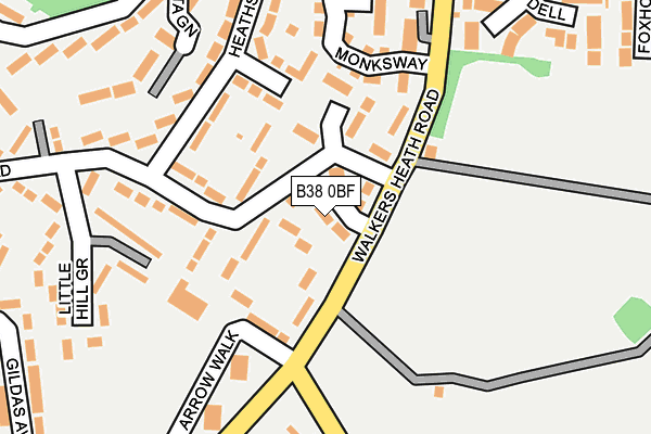 B38 0BF map - OS OpenMap – Local (Ordnance Survey) B38 0BF map - OS OpenMap – Local (Ordnance Survey)