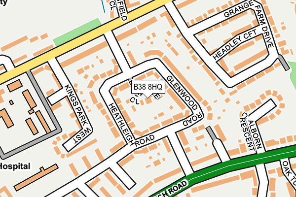 B38 8HQ map - OS OpenMap – Local (Ordnance Survey) B38 8HQ map - OS OpenMap – Local (Ordnance Survey)