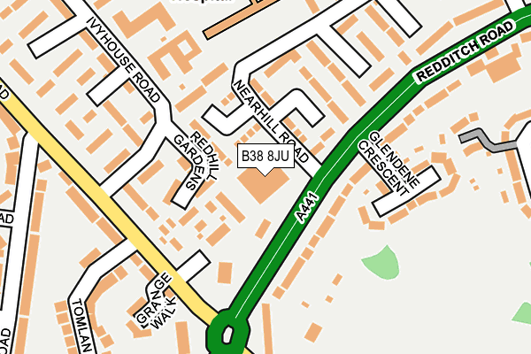 B38 8JU map - OS OpenMap – Local (Ordnance Survey) B38 8JU map - OS OpenMap – Local (Ordnance Survey)