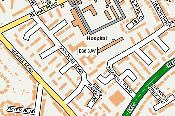 B38 8JW map - OS OpenMap – Local (Ordnance Survey) B38 8JW map - OS OpenMap – Local (Ordnance Survey)
