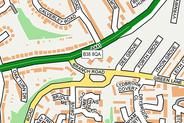 B38 8QA map - OS OpenMap – Local (Ordnance Survey) B38 8QA map - OS OpenMap – Local (Ordnance Survey)