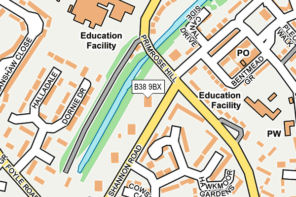 B38 9BX map - OS OpenMap – Local (Ordnance Survey) B38 9BX map - OS OpenMap – Local (Ordnance Survey)