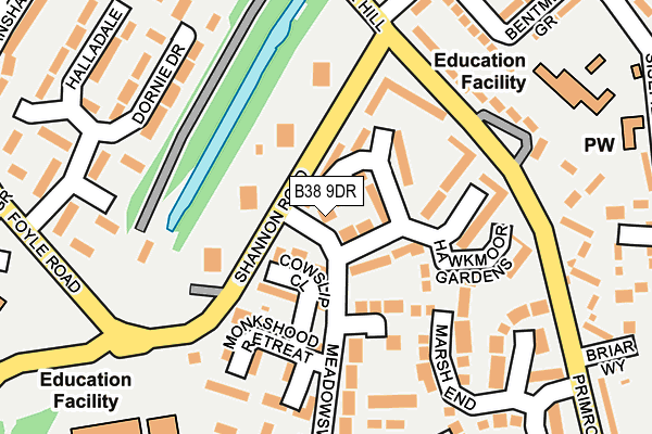 B38 9DR map - OS OpenMap – Local (Ordnance Survey) B38 9DR map - OS OpenMap – Local (Ordnance Survey)
