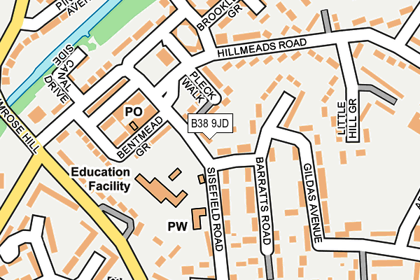 B38 9JD map - OS OpenMap – Local (Ordnance Survey) B38 9JD map - OS OpenMap – Local (Ordnance Survey)