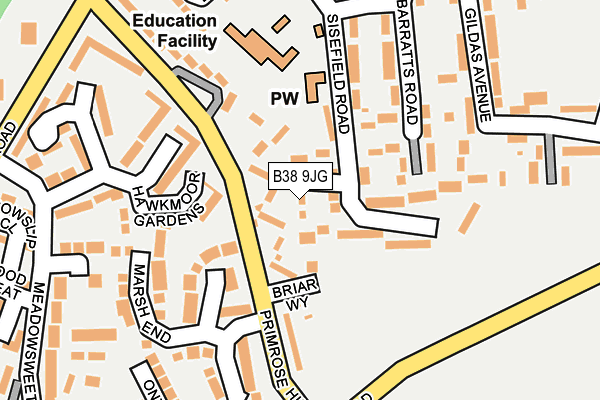 B38 9JG map - OS OpenMap – Local (Ordnance Survey) B38 9JG map - OS OpenMap – Local (Ordnance Survey)