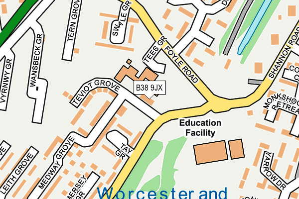 B38 9JX map - OS OpenMap – Local (Ordnance Survey) B38 9JX map - OS OpenMap – Local (Ordnance Survey)
