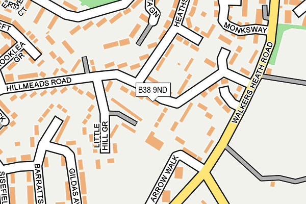B38 9ND map - OS OpenMap – Local (Ordnance Survey) B38 9ND map - OS OpenMap – Local (Ordnance Survey)