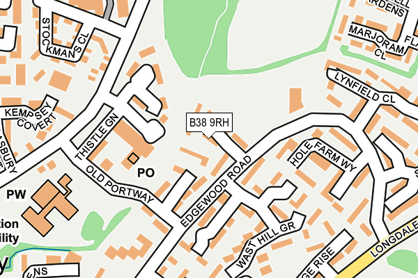B38 9RH map - OS OpenMap – Local (Ordnance Survey) B38 9RH map - OS OpenMap – Local (Ordnance Survey)