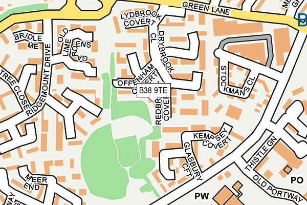 B38 9TE map - OS OpenMap – Local (Ordnance Survey) B38 9TE map - OS OpenMap – Local (Ordnance Survey)