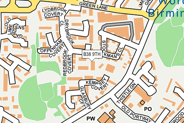 B38 9TH map - OS OpenMap – Local (Ordnance Survey) B38 9TH map - OS OpenMap – Local (Ordnance Survey)