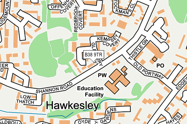 B38 9TR map - OS OpenMap – Local (Ordnance Survey) B38 9TR map - OS OpenMap – Local (Ordnance Survey)