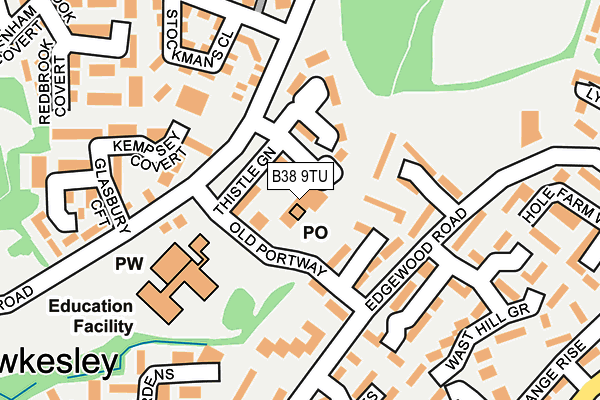 B38 9TU map - OS OpenMap – Local (Ordnance Survey) B38 9TU map - OS OpenMap – Local (Ordnance Survey)