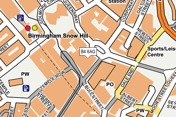 B4 6AG map - OS OpenMap – Local (Ordnance Survey)