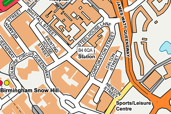 B4 6QA map - OS OpenMap – Local (Ordnance Survey)