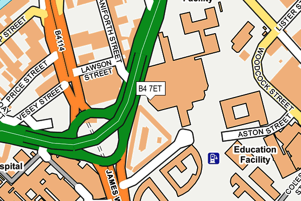 B4 7ET map - OS OpenMap – Local (Ordnance Survey) B4 7ET map - OS OpenMap – Local (Ordnance Survey)