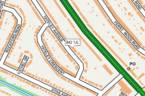 B42 1JL map - OS OpenMap – Local (Ordnance Survey) B42 1JL map - OS OpenMap – Local (Ordnance Survey)