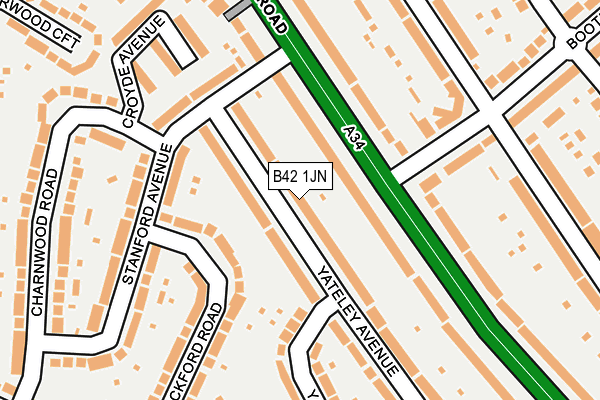 B42 1JN map - OS OpenMap – Local (Ordnance Survey) B42 1JN map - OS OpenMap – Local (Ordnance Survey)