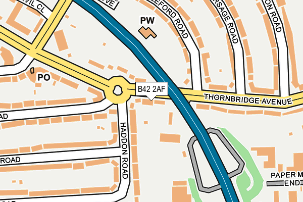 B42 2AF map - OS OpenMap – Local (Ordnance Survey) B42 2AF map - OS OpenMap – Local (Ordnance Survey)
