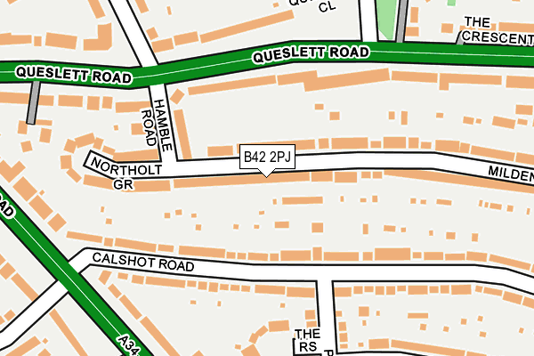 B42 2PJ map - OS OpenMap – Local (Ordnance Survey)