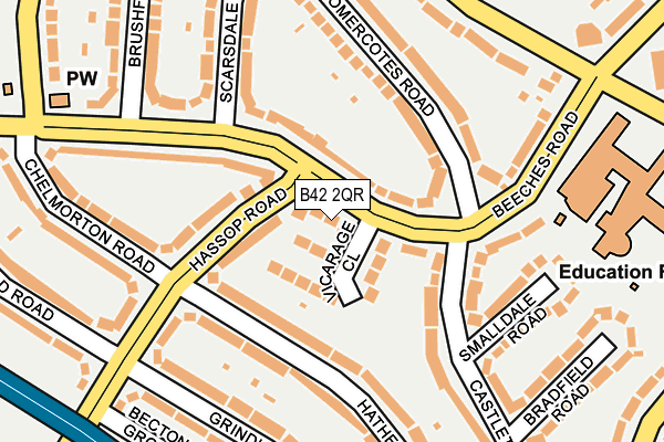 B42 2QR map - OS OpenMap – Local (Ordnance Survey) B42 2QR map - OS OpenMap – Local (Ordnance Survey)