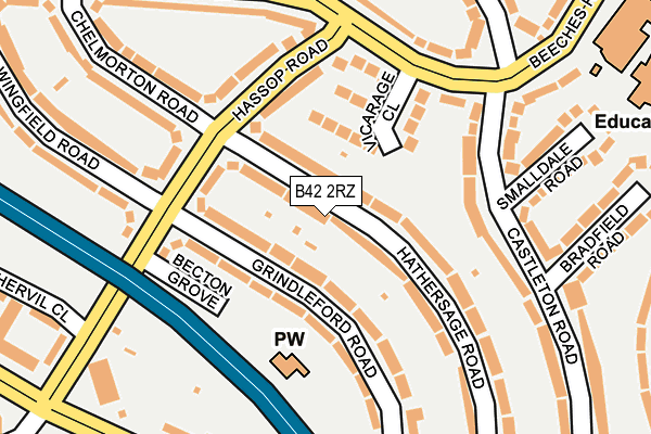 B42 2RZ map - OS OpenMap – Local (Ordnance Survey) B42 2RZ map - OS OpenMap – Local (Ordnance Survey)
