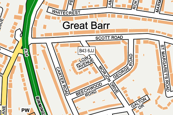 B43 6JJ map - OS OpenMap – Local (Ordnance Survey)