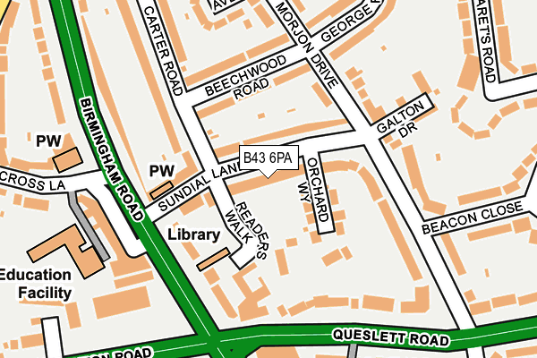 B43 6PA map - OS OpenMap – Local (Ordnance Survey) B43 6PA map - OS OpenMap – Local (Ordnance Survey)