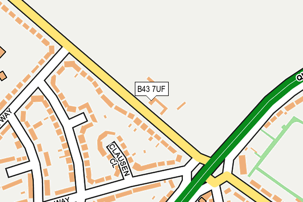 B43 7UF map - OS OpenMap – Local (Ordnance Survey)