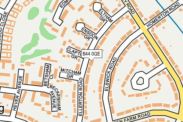 B44 0QE map - OS OpenMap – Local (Ordnance Survey) B44 0QE map - OS OpenMap – Local (Ordnance Survey)