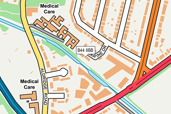 B44 8BB map - OS OpenMap – Local (Ordnance Survey)