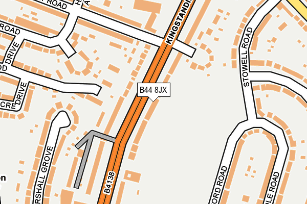 B44 8JX map - OS OpenMap – Local (Ordnance Survey) B44 8JX map - OS OpenMap – Local (Ordnance Survey)