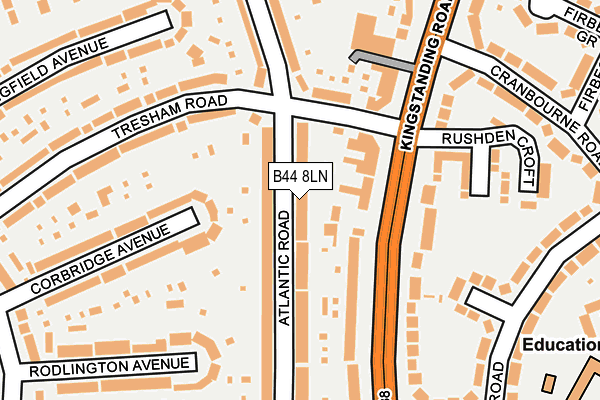 B44 8LN map - OS OpenMap – Local (Ordnance Survey) B44 8LN map - OS OpenMap – Local (Ordnance Survey)